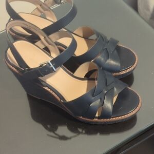 Banana Republic Navy Wedge Sandals